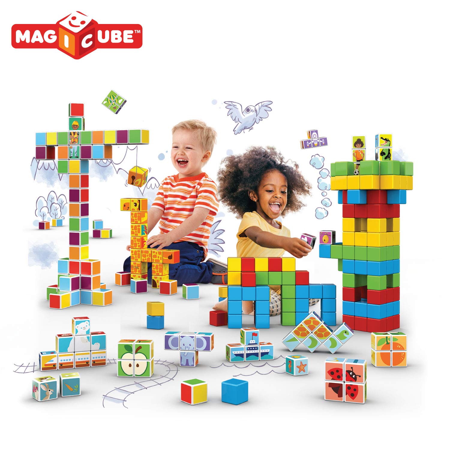 Geomag MagiCube Animal Friends ages-1-5-plus design suits growing builders