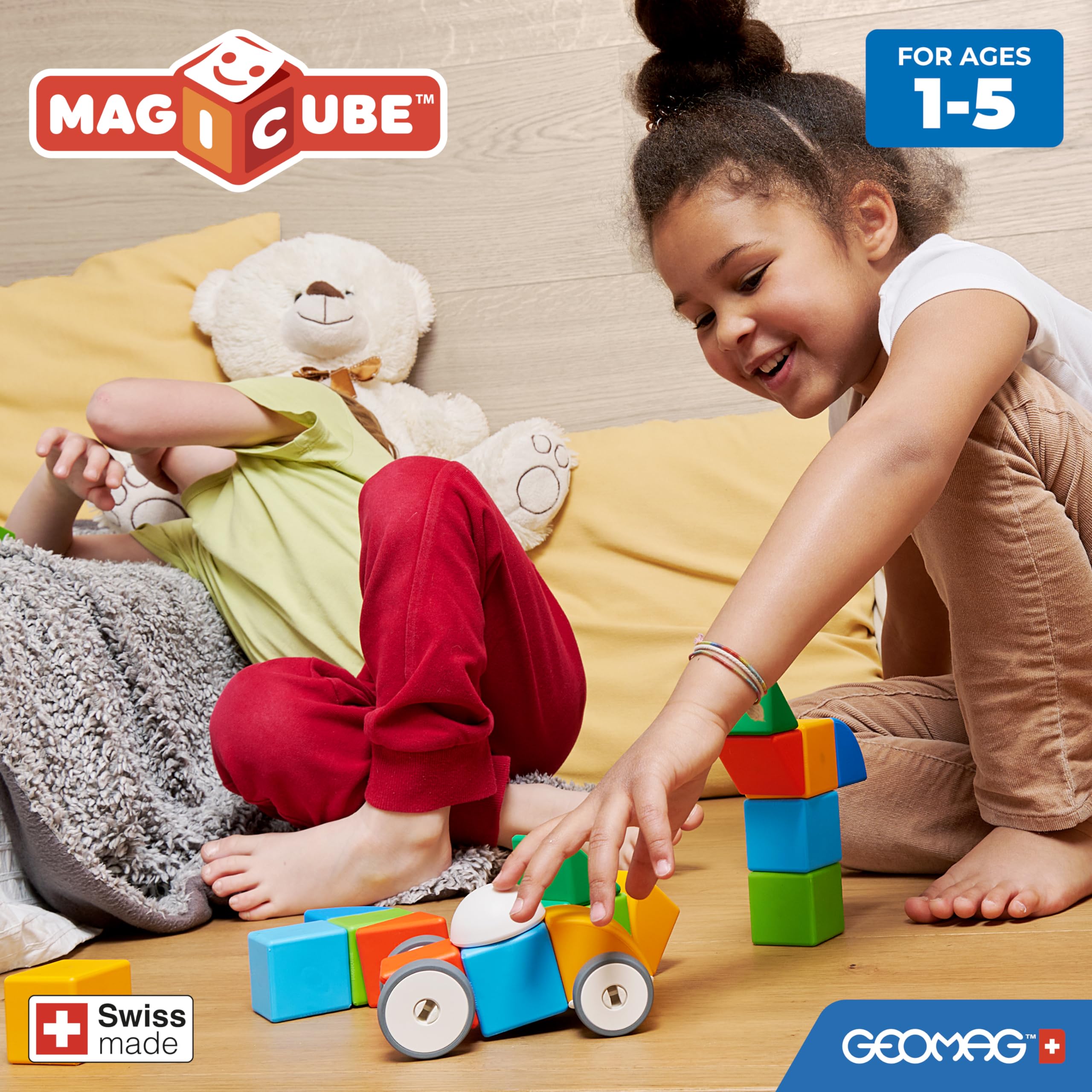Geomag MagiCube colors and shapes encourage pattern recognition during creative builds