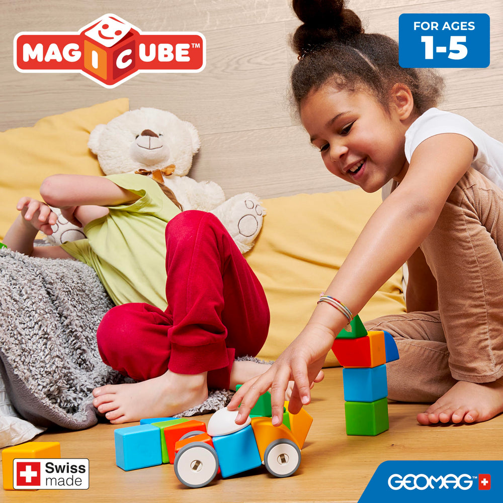 Geomag MagiCube colors and shapes encourage pattern recognition during creative builds
