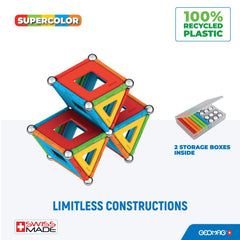 Geomag Supercolor STEM education promotes problem-solving through hands-on play.