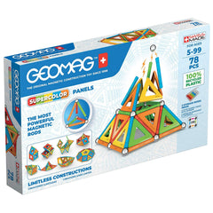 Geomag Supercolor tiles enable 3D structures for STEM play.