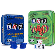 George and Company LCR gift set bundle image showing two tin games for party game nights