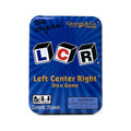 George & Company LCR left center right dice game in blue tin packaging for easy storage