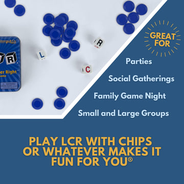 George & Company LCR left center right in blue tin, ideal for family game night