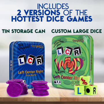 George and Company LCR original blue tin showcases classic table game design for gatherings