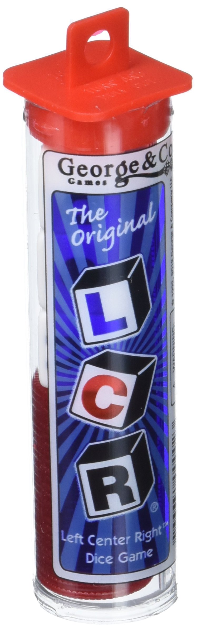 George LCR game chips in a tube for quick family play and portability.