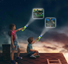 Georgie Porgy dinosaur projector powered by batteries for portability