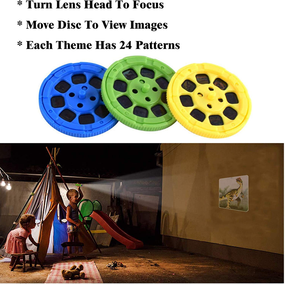 Georgie Porgy dinosaur projector works in a dark room with crisp images