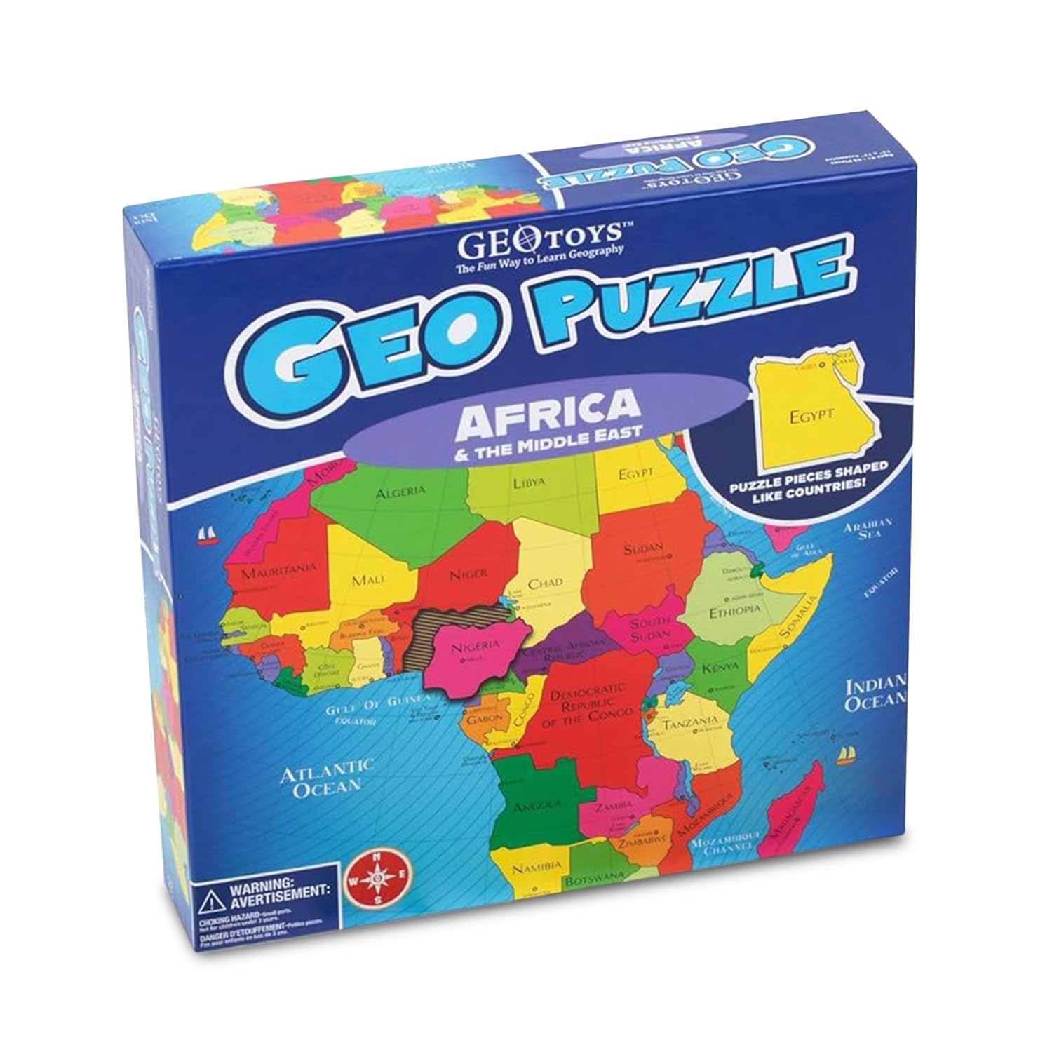 Geotoys GeoPuzzle Africa Middle East gift packaging appealing for holiday gifting.