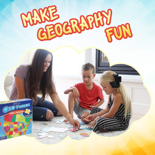 GeoToys GeoPuzzle country-shaped pieces help kids recognize nations through hands-on play