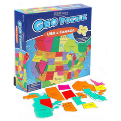 GeoToys GeoPuzzle USA Canada map with 69 pieces for geography learning fun
