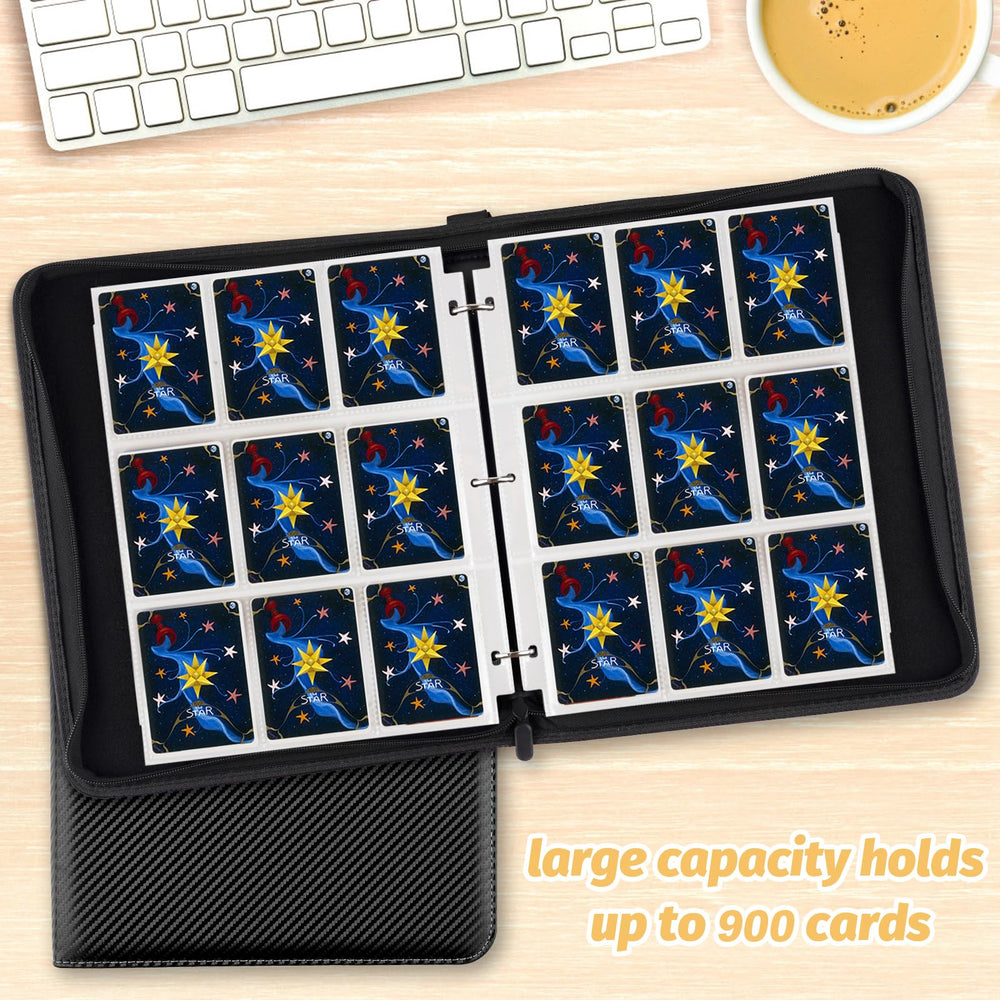 GERMUN 900-cards-capacity binder fits large collections without bulk.