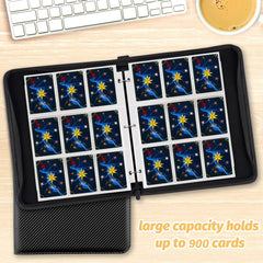 GERMUN 900-cards-capacity binder fits large collections without bulk.