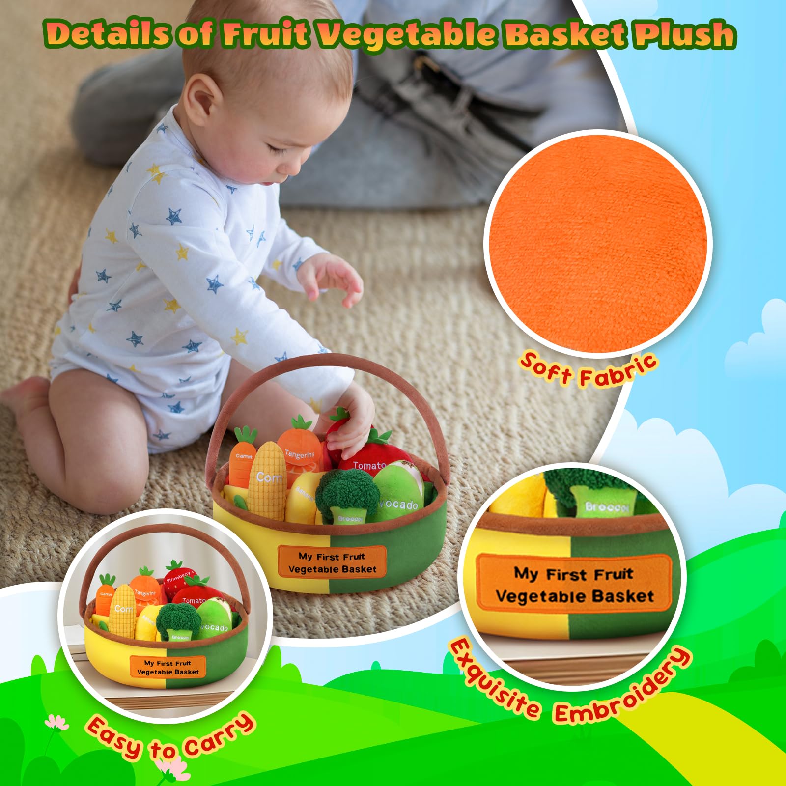 GERBIT corn plush with bright colors for visual tracking.