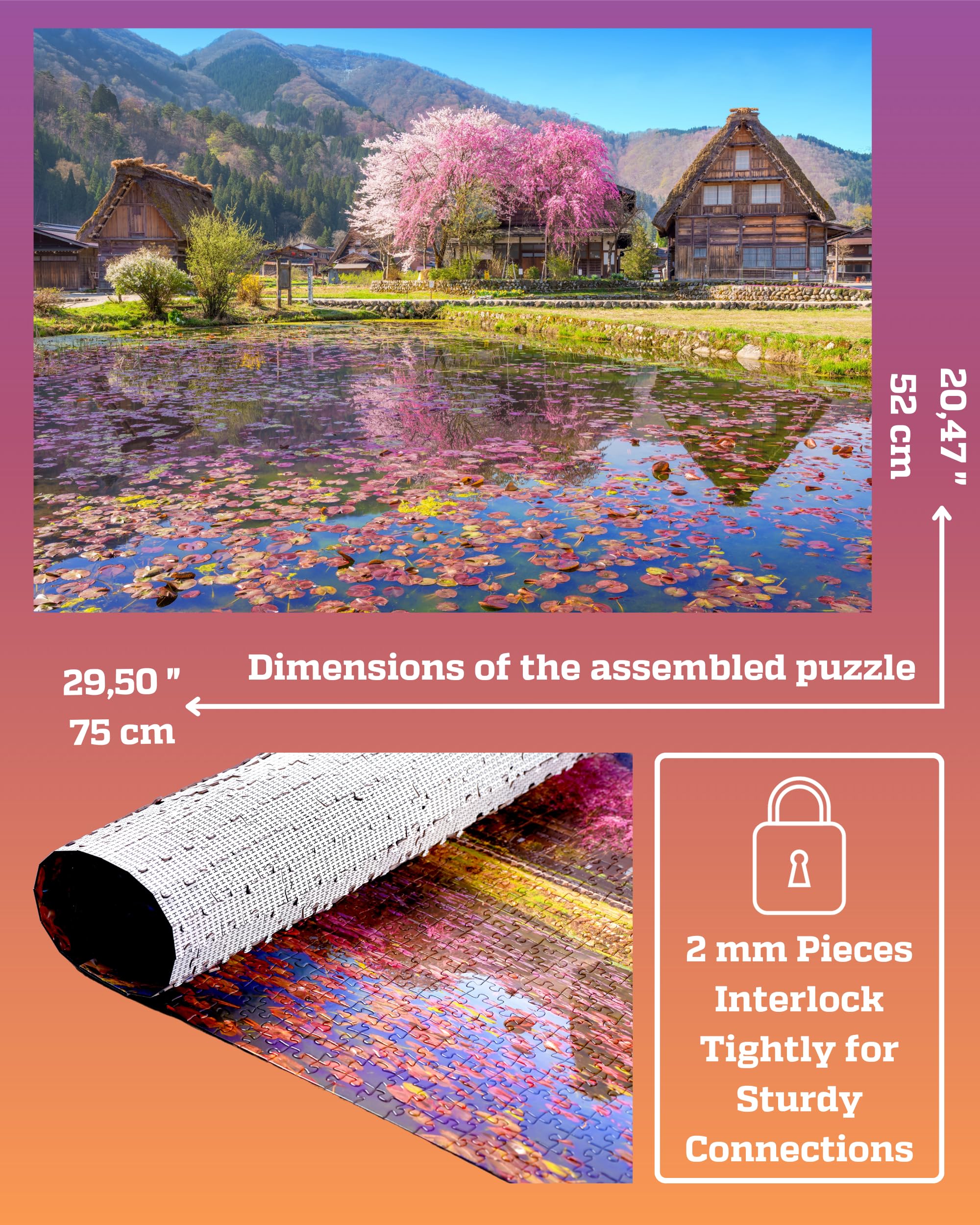 Gerjato 1000-piece puzzle on table scene, ideal family bonding activity.