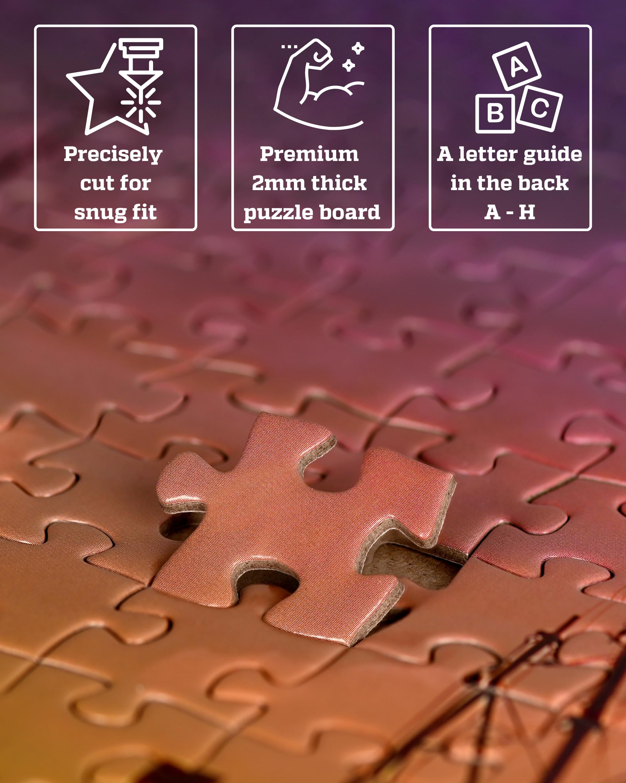 Gerjato interlocking puzzle pieces image shows precise edges for smooth assembly.