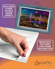 Gerjato puzzle-saver-sheets protect finished work and prevent loss during framing.