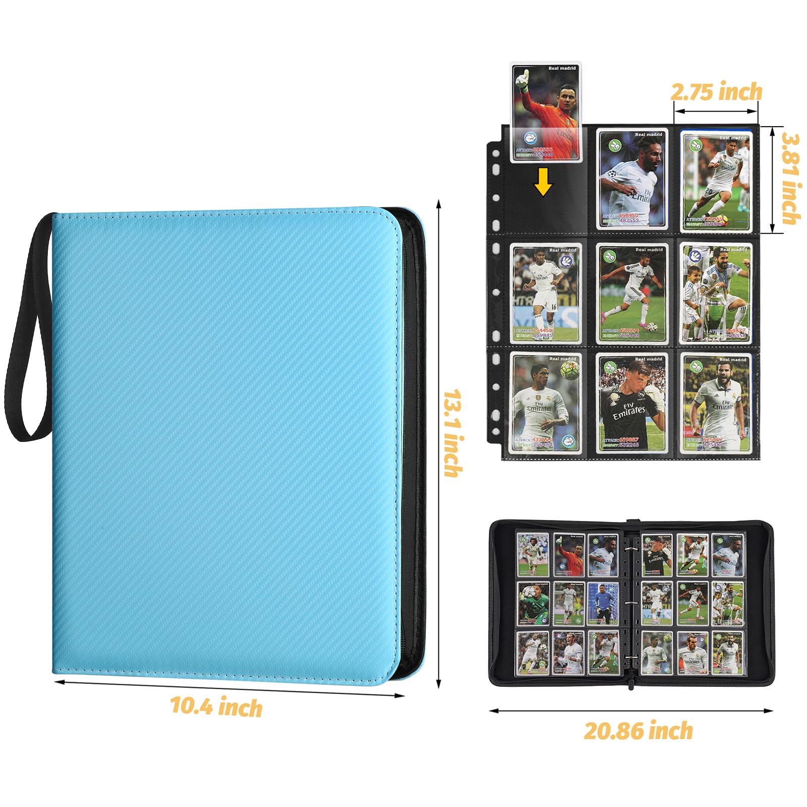9-pocket page layout demonstrates ample card capacity for collections
