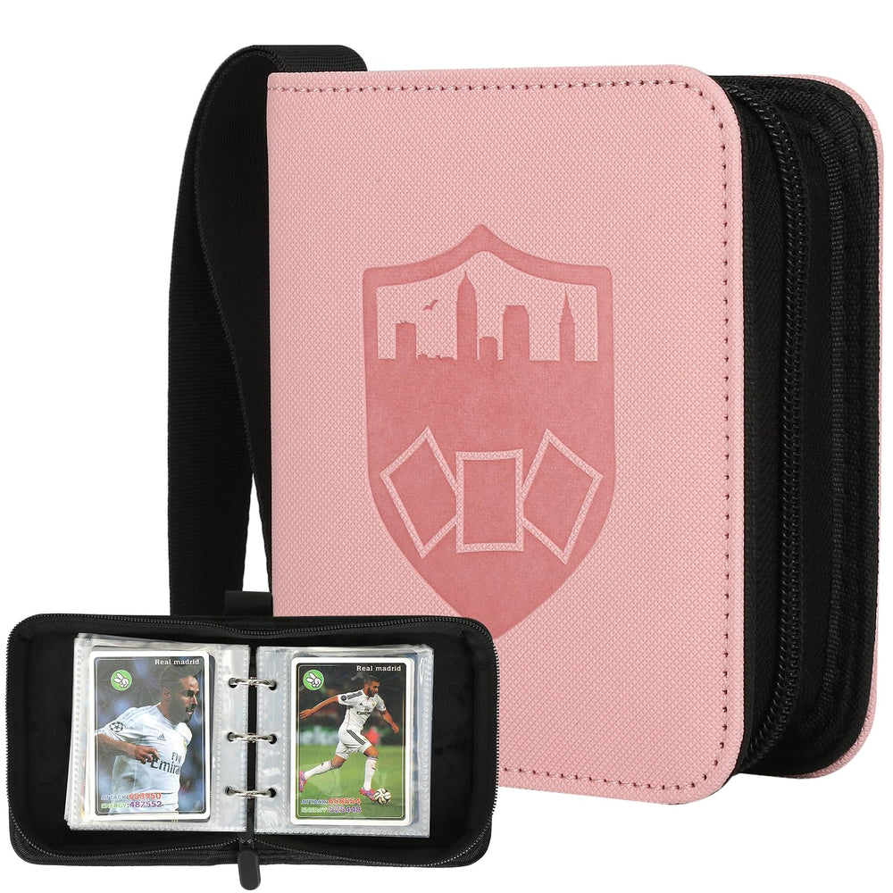 GERMUN Mini Card Binder 1-pocket pink holds 80 cards on the go