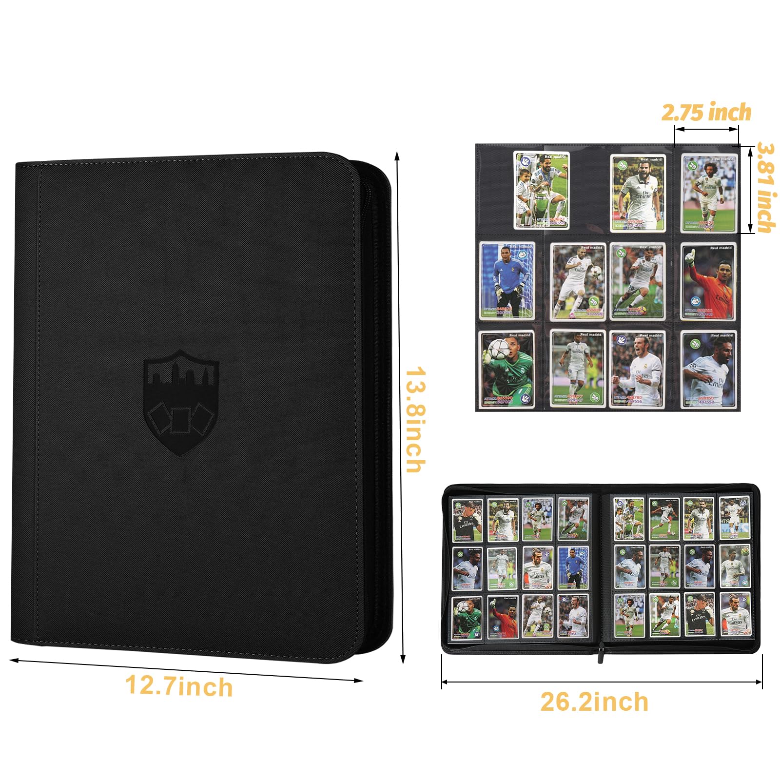 Side-loading pockets prevent cards from slipping out during transport.