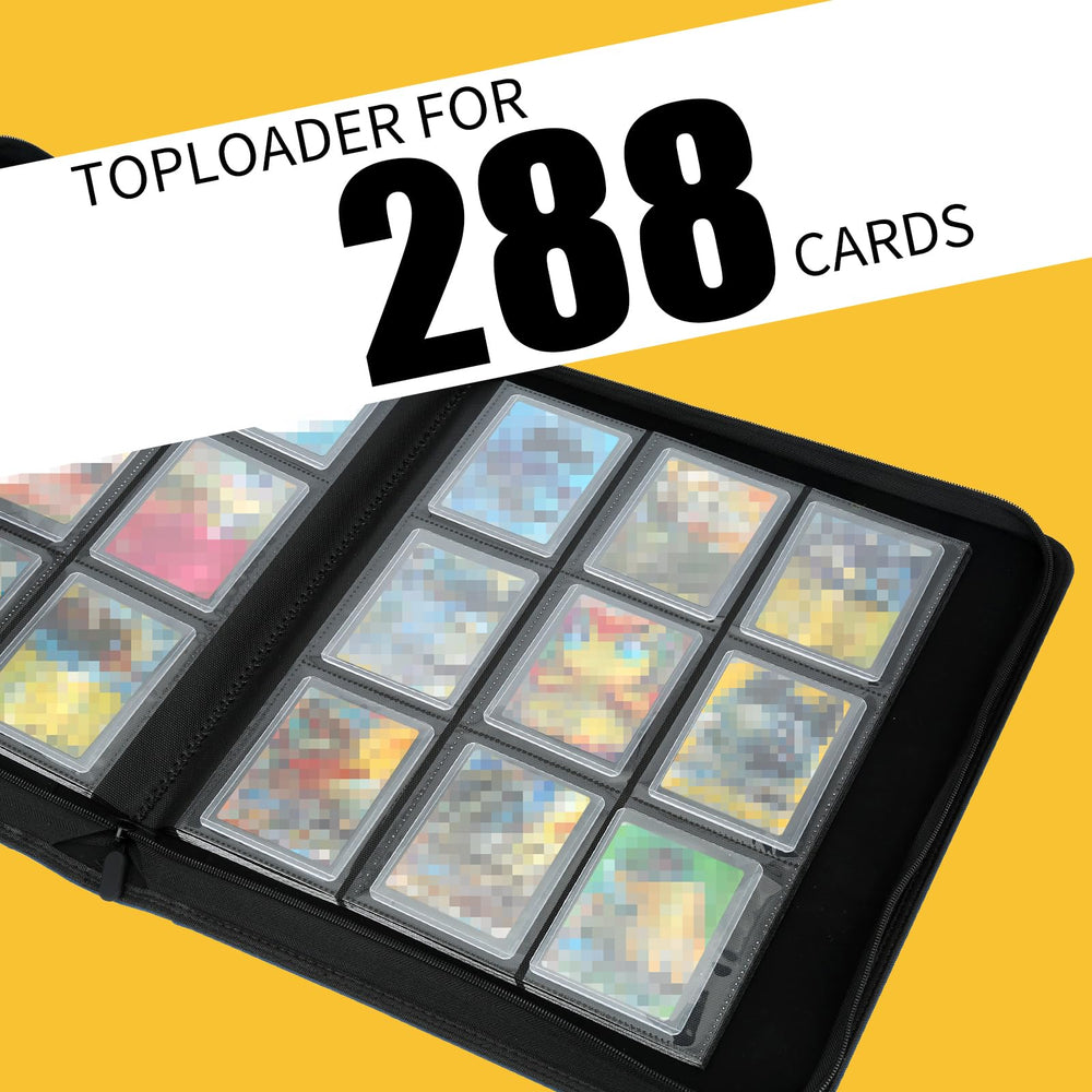 GERMUN water-resistant toploader binder keeps cards secure during travel