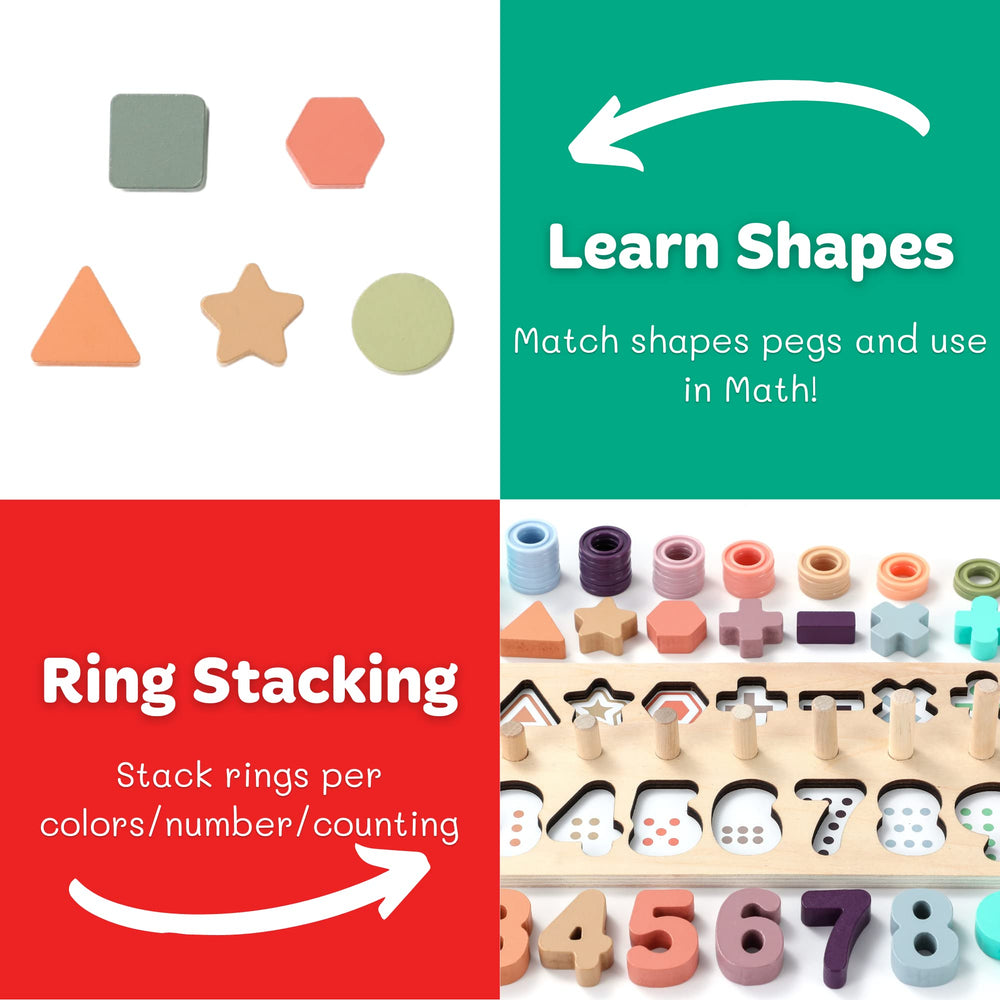 GeroCrew wooden counting pieces support early number recognition and counting practice.
