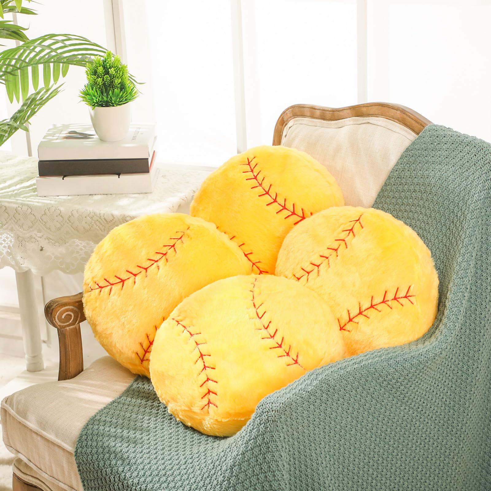 Gerrii basketball pillow set on bed adds soft plush comfort and sporty vibe.