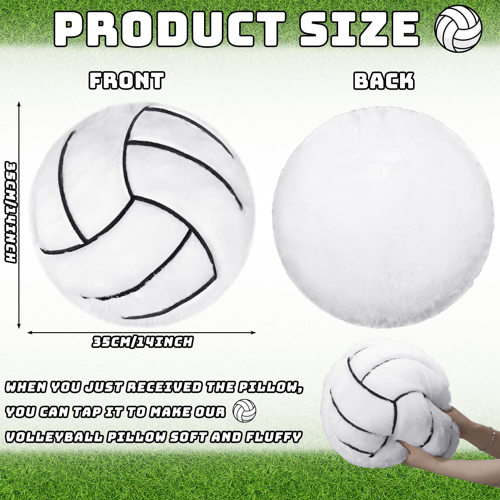 Gerrii soft plush sports pillows: 14-inch size, durable, easy to wash for living room comfort.