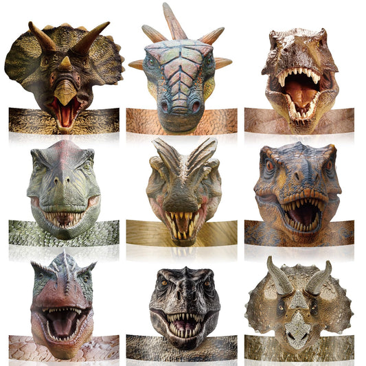 Gersoniel dinosaur hats 24-pack on display for a colorful kids' party