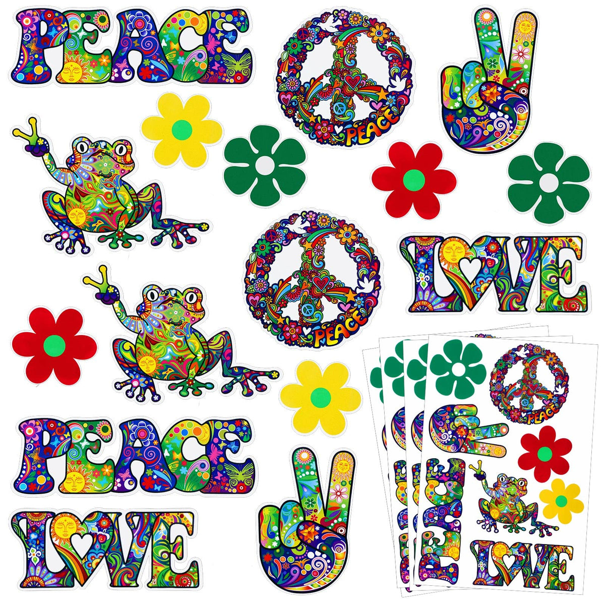 Gersoniel peace sign bumper sticker adds retro vibe and durable outdoor wear.