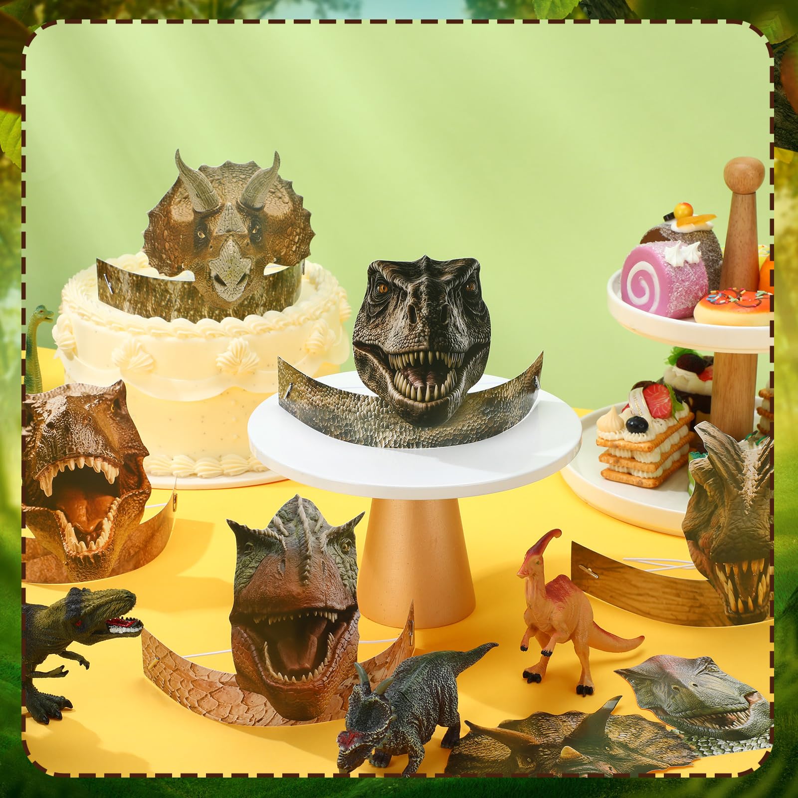 Gersoniel kids wearing dinosaur hats at a lively party