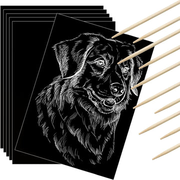 Gersoniel scratch-paper art set 100 pieces: black surface, white reveal for creative crafts.