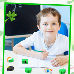 Gersoniel St Patrick's mini erasers pot-pattern; festive rewards and decorations.