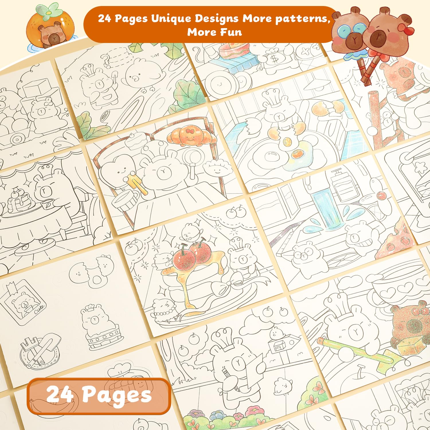 gesboole capybara pages illustrations scene to spark creativity