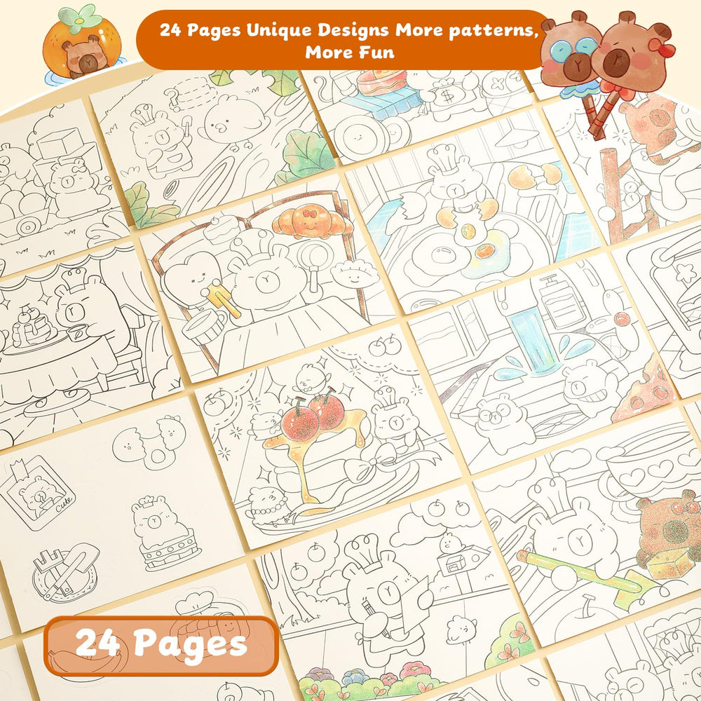 gesboole capybara pages illustrations scene to spark creativity