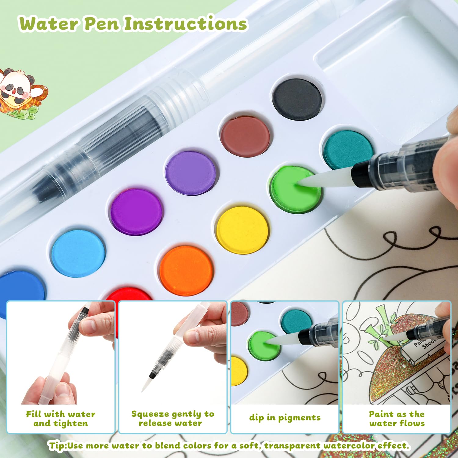 gesboole reusable panda stickers and postcards extend play