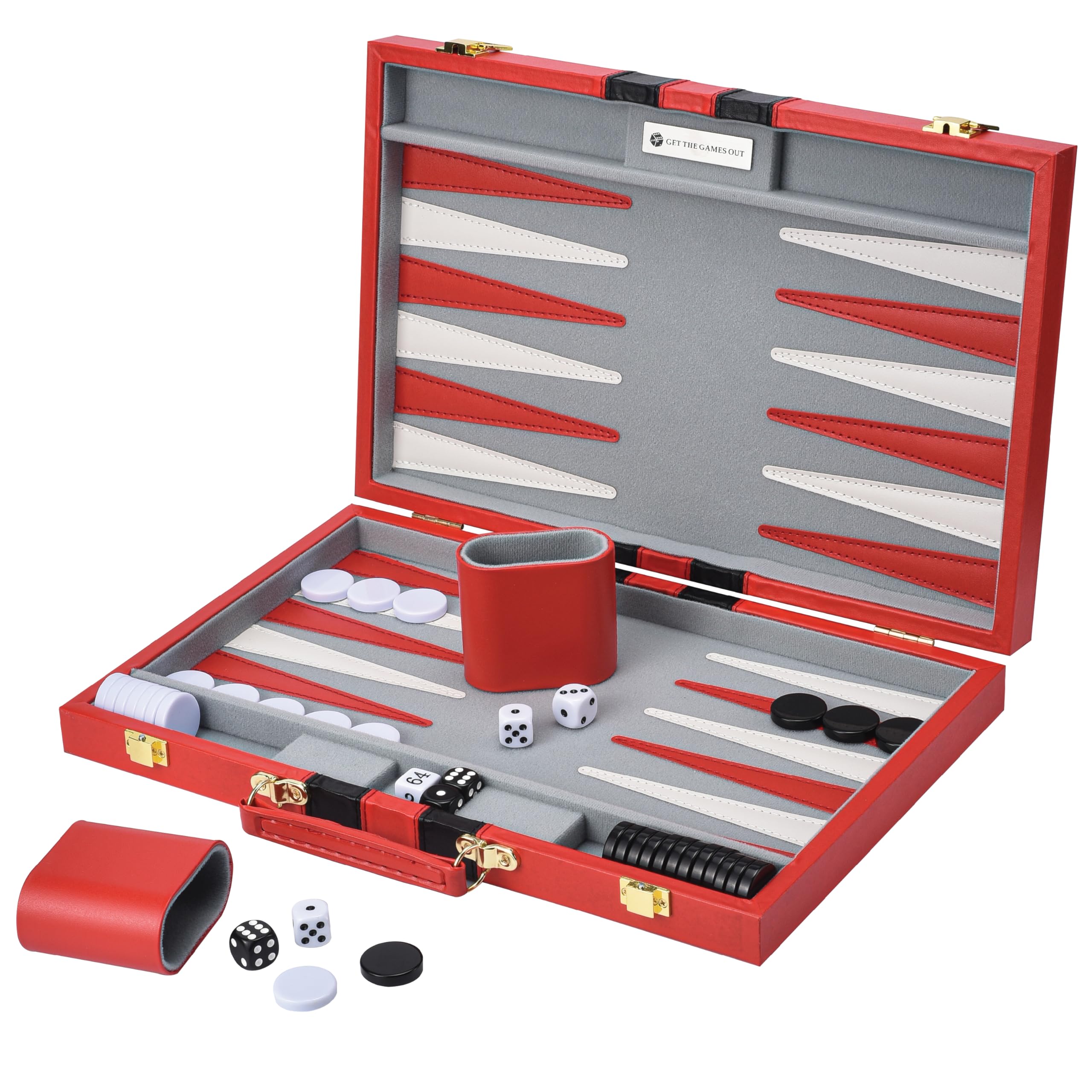 Get The Games Out backgammon board in large case, travel-ready and simple to set up.