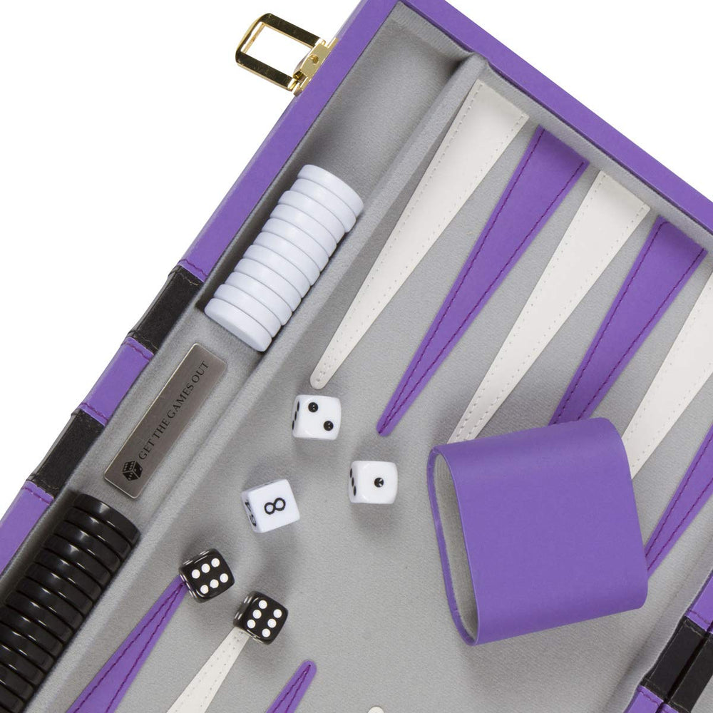 Get The Games Out backgammon brass buckles and handle for travel ease