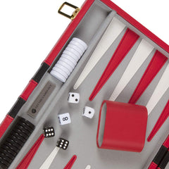 Get The Games Out backgammon set includes board, chips, dice, and a strategy guide.
