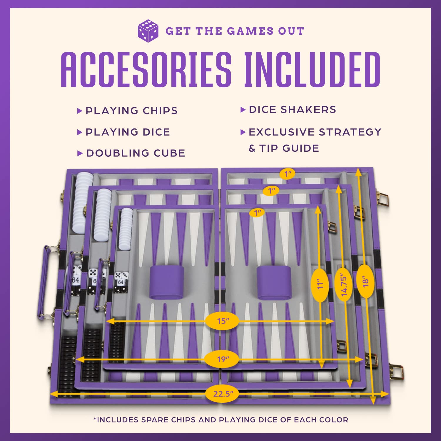 Get The Games Out backgammon dice shakers ready for quiet rolls