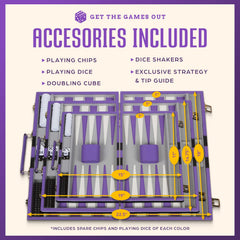Get The Games Out backgammon dice shakers ready for quiet rolls