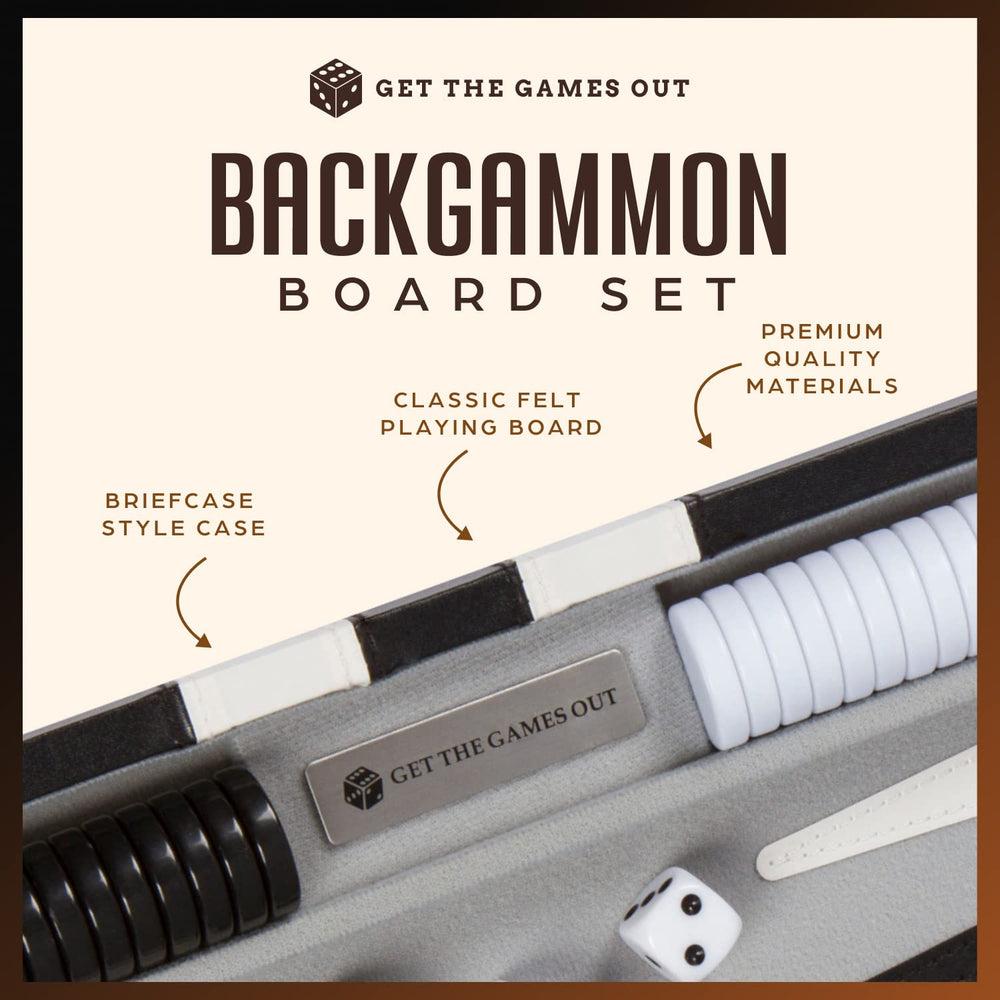 Get The Games Out Backgammon Set dice and chips for quick, competitive play
