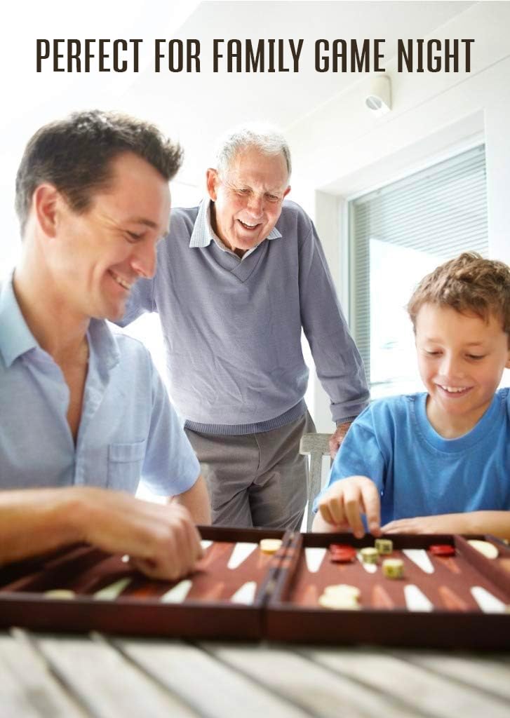 Get The Games Out Backgammon Set built-in storage keeps parts organized