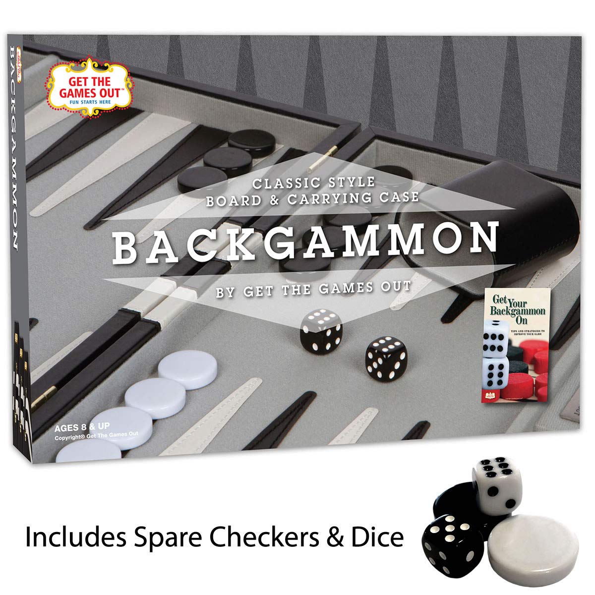 Get The Games Out dual-color dice set included with the board.
