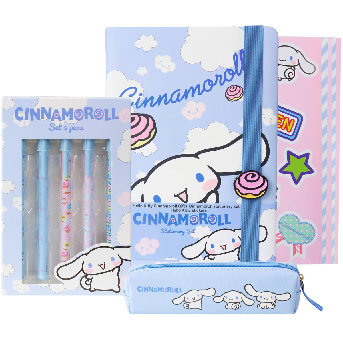 Get Trend Cinnamoroll stationery set blue notebook for journaling and sketching