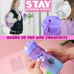 Leakproof flip-top lid with silicone seal prevents spills during play and travel.