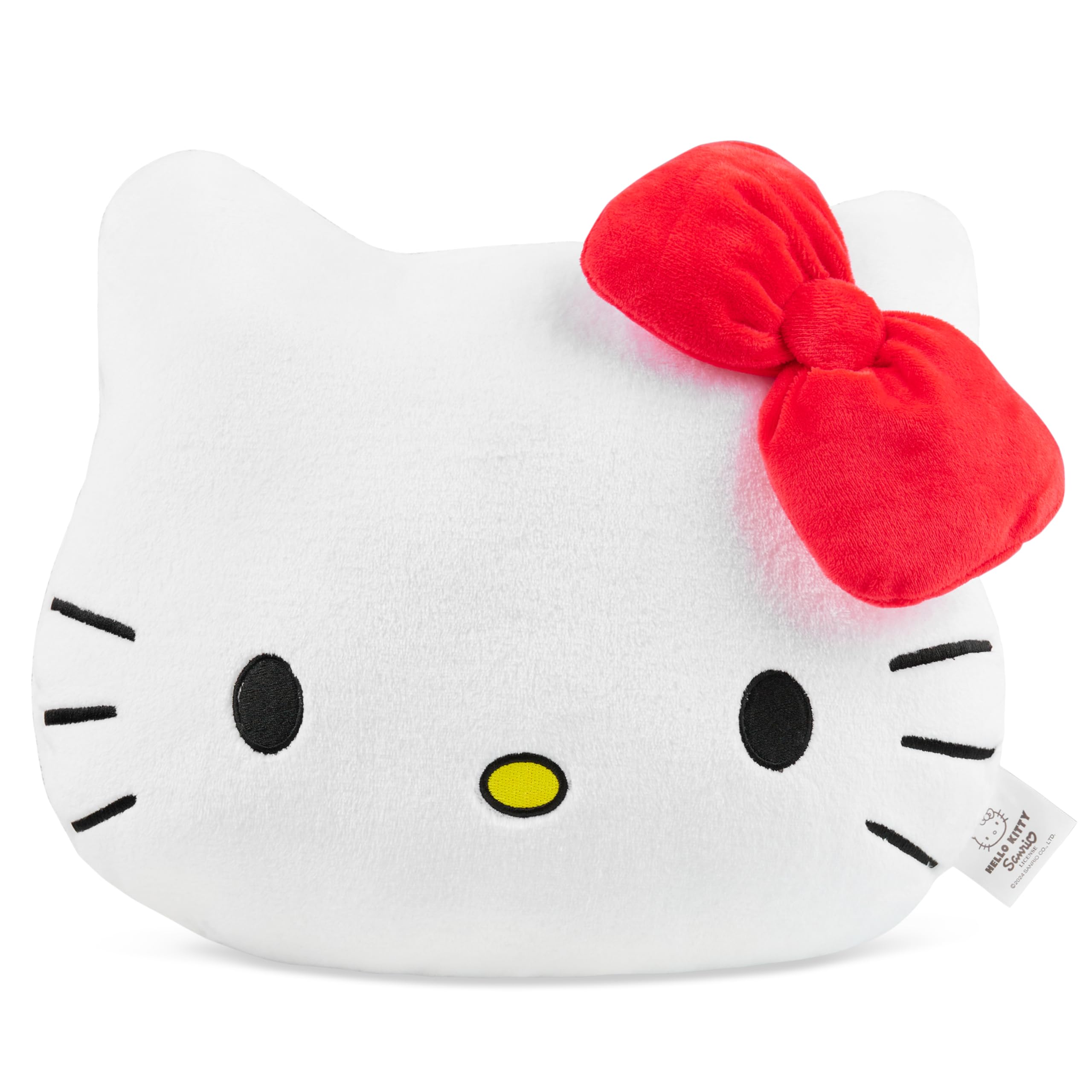 Get Trend Hello Kitty plush cushion front view showing soft velvet texture for cozy lounging.