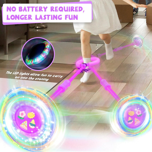 Getatoy ankle skip ball LED lights spin without batteries for lively play