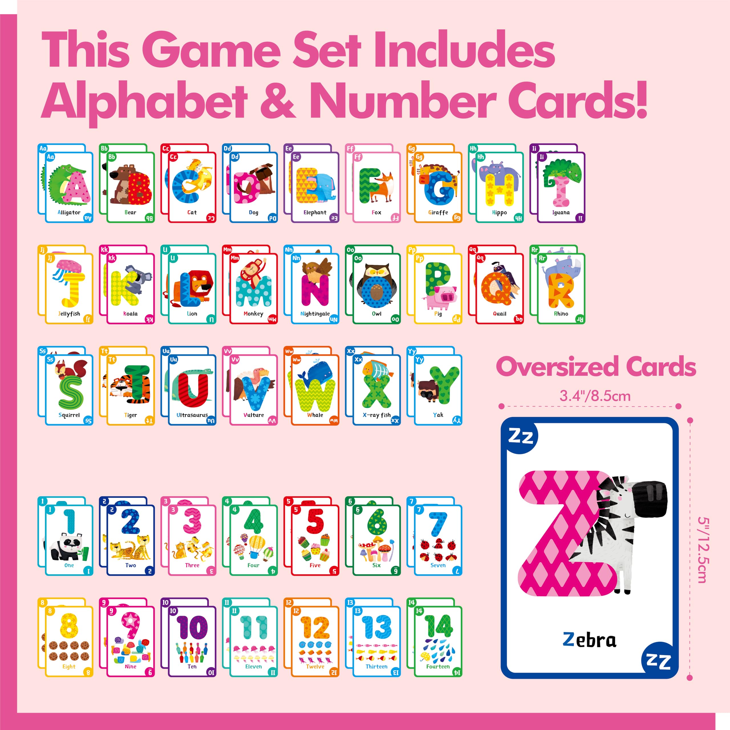 Gethelud 80-card deck highlights bright letters for alphabet recognition