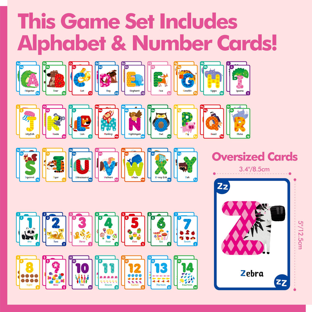 Gethelud 80-card deck highlights bright letters for alphabet recognition